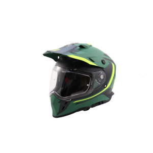 STR Κράνος ENDURO TOURER Γραφικά με Γείσο Πράσινο Κίτρινο Ματ