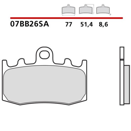 BREMBO ΤΑΚΑΚΙΑ ΦΡΕΝΩΝ SINTERED TOURING ROAD 07BB26SA