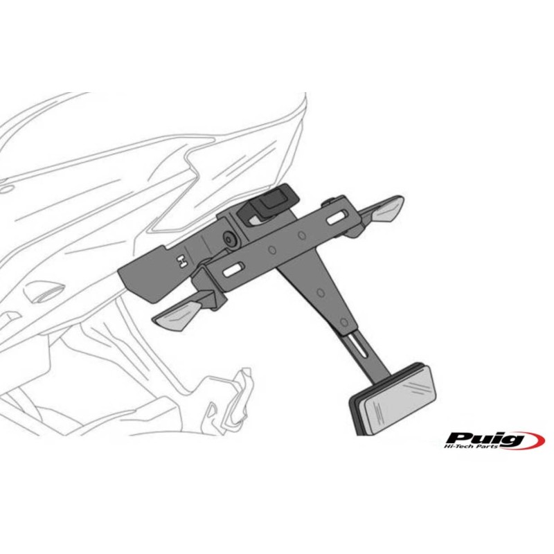 Βάση Πινακίδας/PUIG 3647N Μαύρη KATANA '19