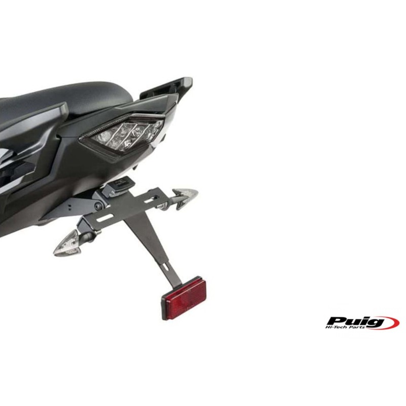 Βάση Πινακίδας/PUIG 7789N Μαύρη Ρυθμιζ. KAW/VERSYS650 15-18