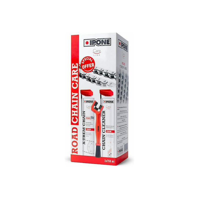 Ipone Road Chain Care Σετ Περιποίησης Αλυσίδας Μοτοσυκλέτας 3τμχ