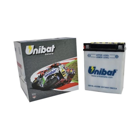 Μπαταρία UNIBAT CB14L-A2-SM  (YB14L-A2) -+ με Υγρά CCA190