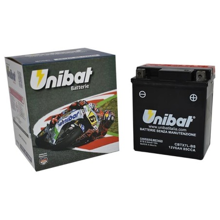 Μπαταρία UNIBAT CBTX7L-BS  (YTX7L-BS) -+ με Υγρά CCA85